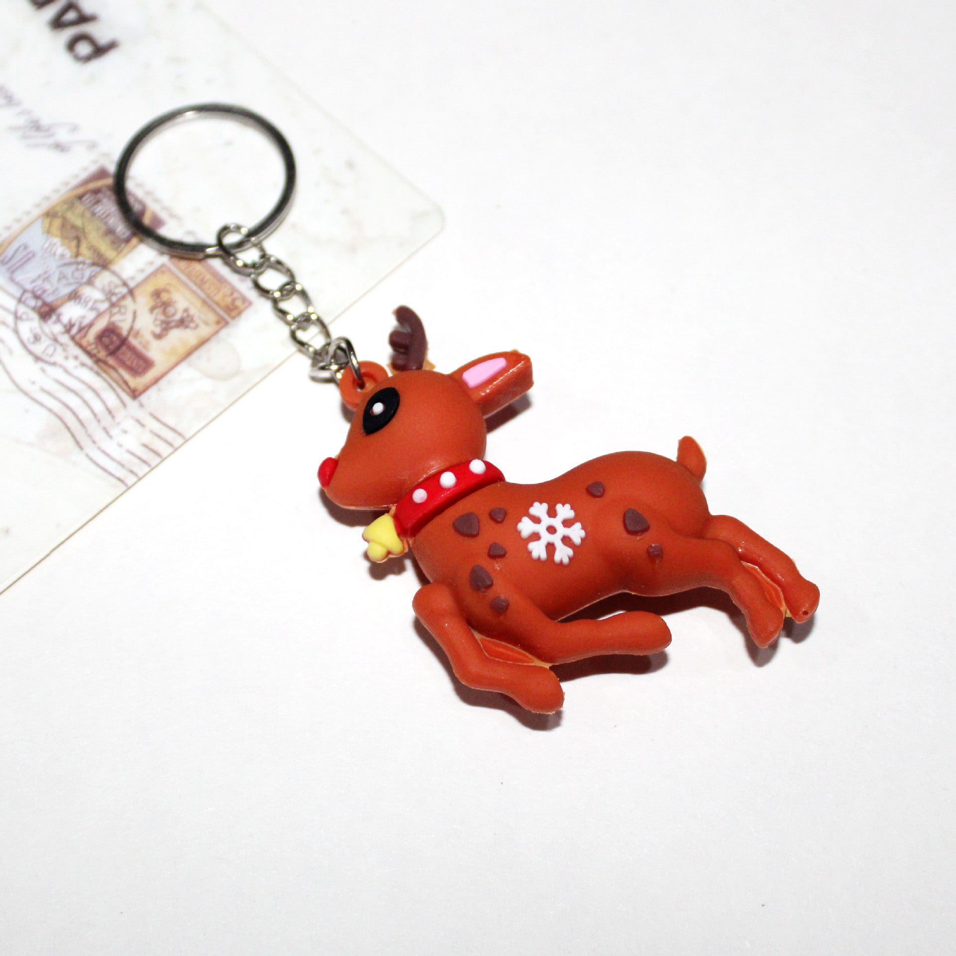 Wholesale Cartoon PV Christmas Keychain